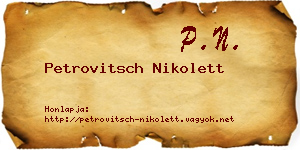 Petrovitsch Nikolett névjegykártya
